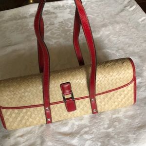 Braciano straw shoulder bag